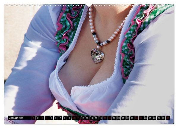 Produktbild: Bayerische Balkone, Einblicke ins Dirndl - bezaubernd (hochwertiger Premium Wandkalender 2026 DIN A2 quer), Kunstdruck in Hochglanz