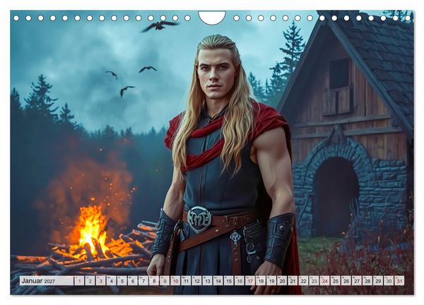 Produktbild: Germanische Mythen &ndash; Die Nibelungensage (Wandkalender 2027 DIN A4 quer), CALVENDO Monatskalender