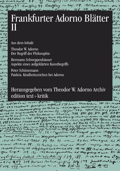 Produktbild: Frankfurter Adorno Bl&auml;tter II