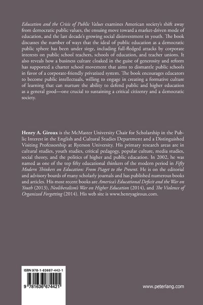 Produktbild: Education and the Crisis of Public Values