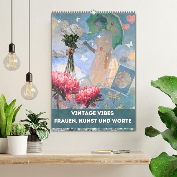 Produktbild: Vintage Vibes &ndash; Frauen, Kunst und Worte (Wandkalender 2027 DIN A2 hoch), CALVENDO Monatskalender