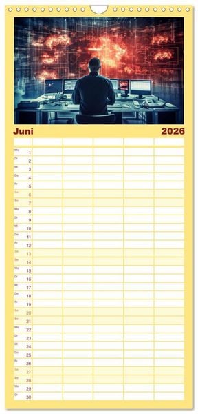 Produktbild: Familienplaner 2026 - Visuelle Reise in die digitale Welt mit 5 Spalten (Wandkalender, 21 x 45 cm) CALVENDO