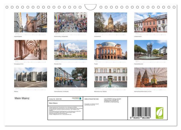 Produktbild: Mein Mainz (Wandkalender 2026 DIN A4 quer), CALVENDO Monatskalender