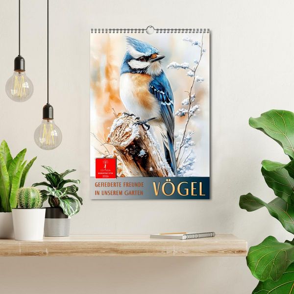 Produktbild: V&ouml;gel - gefiederte Freunde in unserem Garten (Wandkalender 2026 DIN A3 hoch), CALVENDO Monatskalender