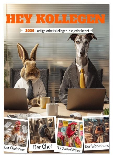 Produktbild: Hey Kollegen - Lustige Arbeitskollegen, die jeder kennt (Wandkalender 2026 DIN A3 hoch), CALVENDO Monatskalender