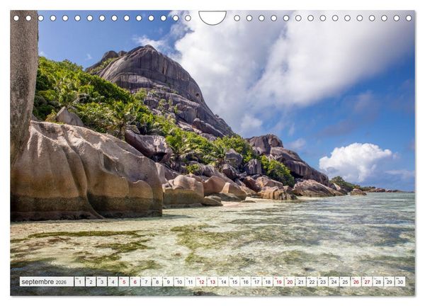 Produktbild: Seychelles - Des &icirc;les de r&ecirc;ve dans l'oc&eacute;an Indien (Calendrier mural 2026 DIN A4 vertical), CALVENDO calendrier mensuel