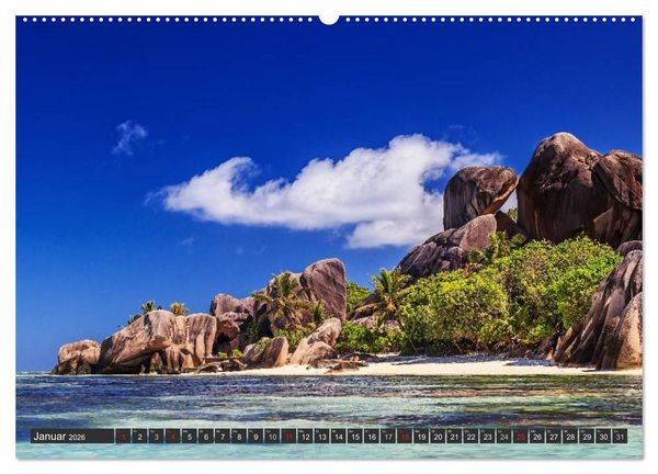 Produktbild: Seychellen &ndash; Traumstr&auml;nde im Paradies (hochwertiger Premium Wandkalender 2026 DIN A2 quer), Kunstdruck in Hochglanz