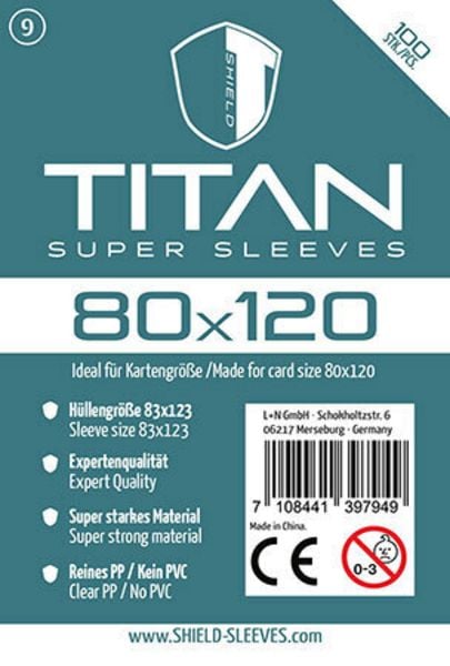 Shield Titan 9: Kartenhüllen für Karten bis 80 × 120 mm