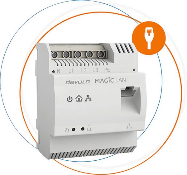 Produktbild: Devolo Magic 2 LAN Powerline DINrail Adapter 8528 EU Powerline 2400MBit/s