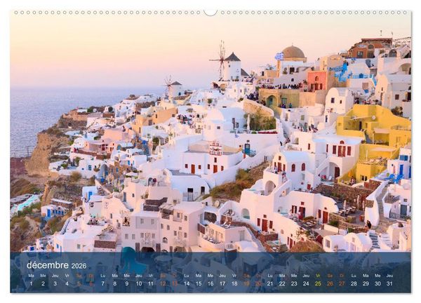 Produktbild: Santorin - La Magie des Cyclades (Calendrier mural 2026 DIN A2 vertical) calendrier de bureau
