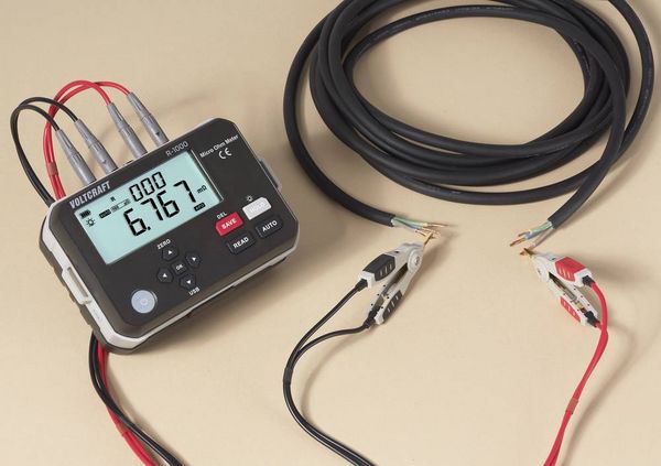 Produktbild: VOLTCRAFT R-1000 Mikroohmmeter 1 &micro;Ω 1A Datenspeicher Akkubetrieb