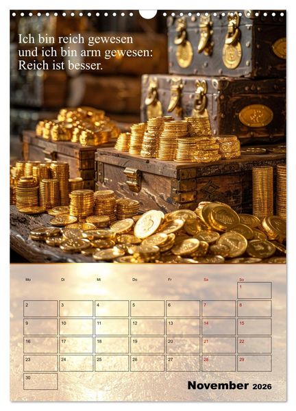 Produktbild: Der Geld-Anlock-Kalender (Wandkalender 2026 DIN A3 hoch), CALVENDO Monatskalender