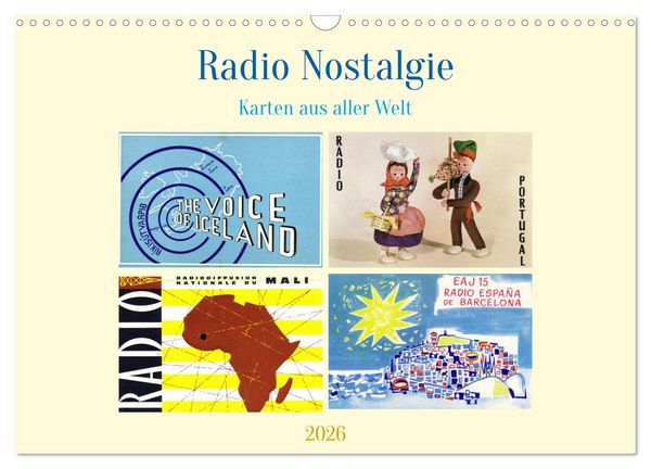 Radio Nostalgie Karten aus aller Welt (Wandkalender 2026 DIN A3 quer), CALVENDO Monatskalender