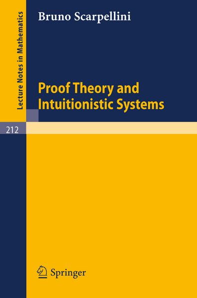 Produktbild: Proof Theory and Intuitionistic Systems