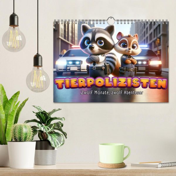 Produktbild: Tierpolizisten - Zw&ouml;lf Monate, zw&ouml;lf Abenteuer (Wandkalender 2026 DIN A4 quer), CALVENDO Monatskalender