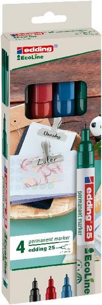 Produktbild: Edding Permanentmarker EcoLine 25, 4er Set