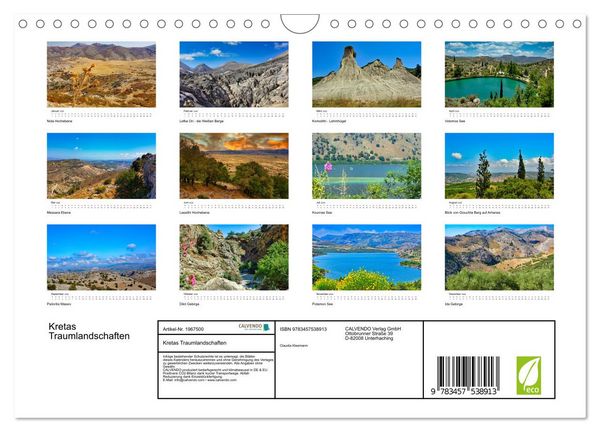 Produktbild: Kretas Traumlandschaften (Wandkalender 2026 DIN A4 quer), CALVENDO Monatskalender