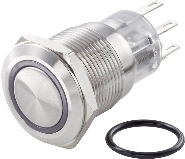 Produktbild: TRU COMPONENTS TC-7494624 TC-LAS1-AGQ-11E/42RGB/ Vandalismusgesch&uuml;tzter Druckschalter 250 V/AC 3 A 1 x Aus/(Ein) tastend Rot, Gr&uuml;n, Blau, RGB IP65