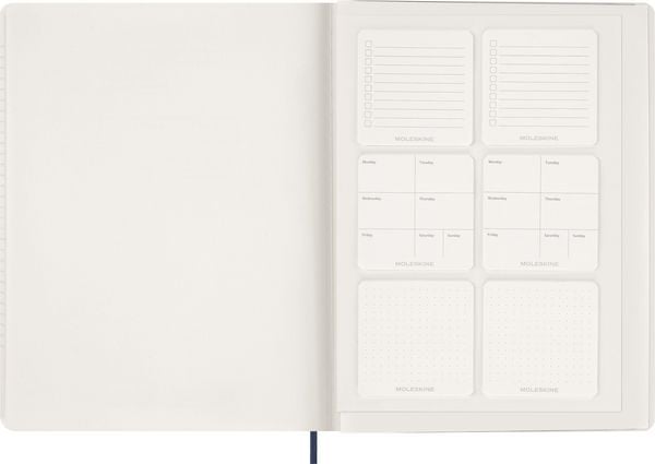 Produktbild: Moleskine 15 Monate Essential Wochenkalender 2026/2027, 1 Wo = 2 Seiten, vertikal, XXL, fester Einband, Saphirblau