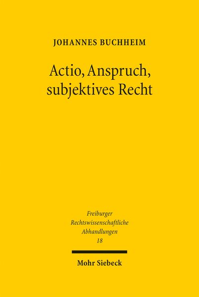 Produktbild: Actio, Anspruch, subjektives Recht