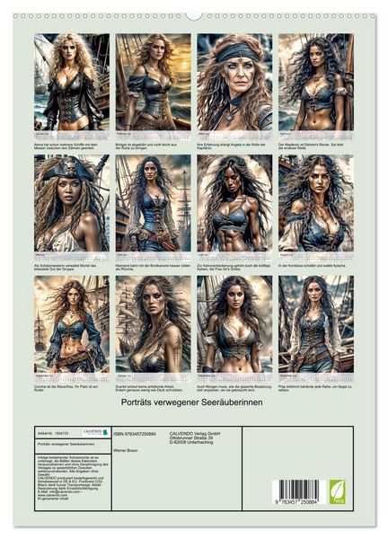 Produktbild: Portr&auml;ts verwegener Seer&auml;uberinnen (hochwertiger Premium Wandkalender 2026 DIN A2 hoch), Kunstdruck in Hochglanz