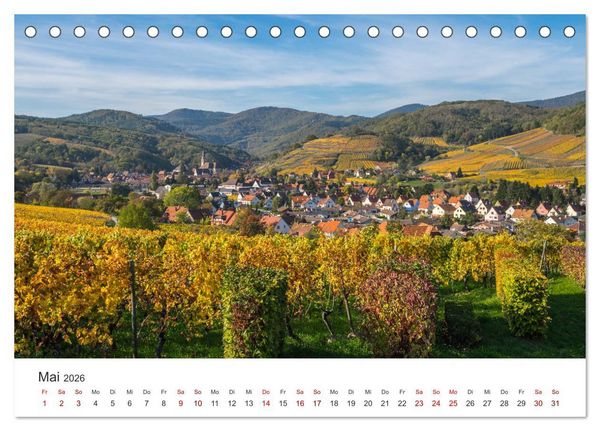 Produktbild: Els&auml;sser Weinstra&szlig;e, malerische D&ouml;rfer in idyllischer Landschaft (Tischkalender 2026 DIN A5 quer), CALVENDO Monatskalender