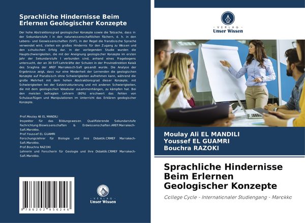 Sprachliche Hindernisse Beim Erlernen Geologischer Konzepte, Taschenbuch von Moulay Ali El Mandili , Youssef El Guamri , Bouchra Razoki, Verlag Unser