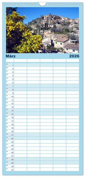 Produktbild: Familienplaner 2026 - Trauminsel Mallorca mit 5 Spalten (Wandkalender, 21 x 45 cm) CALVENDO