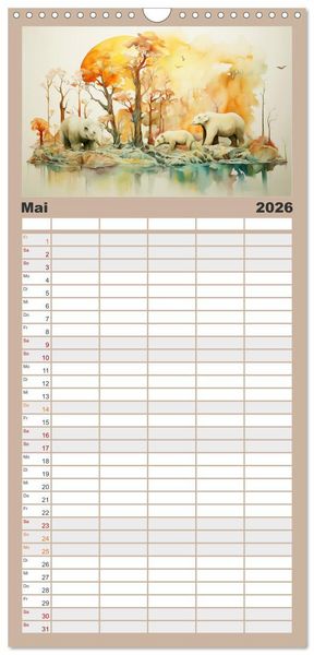 Produktbild: Familienplaner 2026 - Ein Besuch in fernen Universen mit 5 Spalten (Wandkalender, 21 x 45 cm) CALVENDO