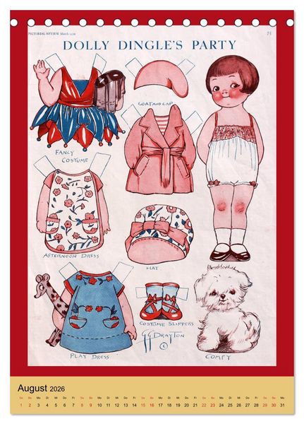 Produktbild: Dolly Dingle Kalender - Anziehpuppen von Grace G. Drayton (Tischkalender 2026 DIN A5 hoch), CALVENDO Monatskalender