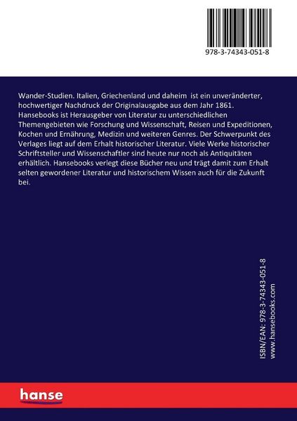 Produktbild: Wander-Studien. Italien, Griechenland und daheim