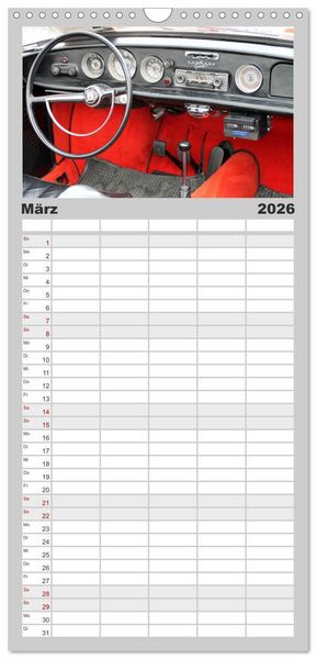 Produktbild: Familienplaner 2026 - Eine Legende lebt. Der Karmann-Ghia mit 5 Spalten (Wandkalender, 21 x 45 cm) CALVENDO