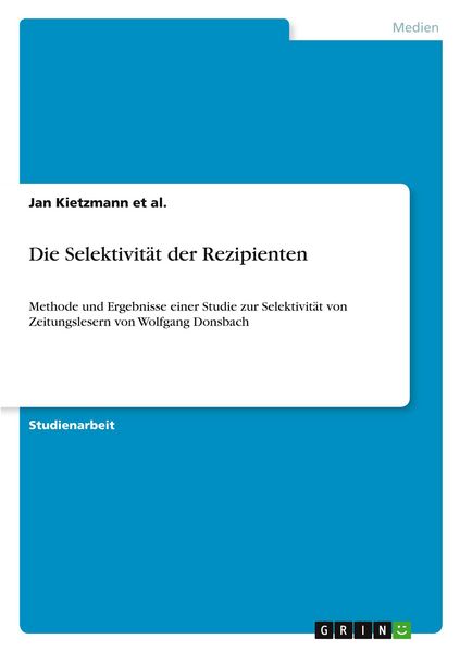 Produktbild: Die Selektivit&auml;t der Rezipienten