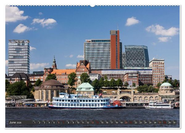 Produktbild: Hamburg.Discover northern Germany&rsquo;s cosmopolitan city (High Quality Premium Wall Calendar 2026 DIN A2 landscape),CALVENDO 12 Month Wall Calendar