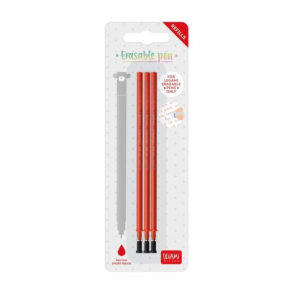 Produktbild: Legami 3x Ersatzmine für löschbaren Gelstift - Rot