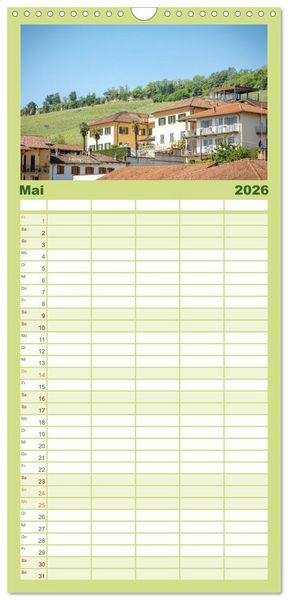 Produktbild: Familienplaner 2026 - Barolo in den H&uuml;geln des Langhe mit 5 Spalten (Wandkalender, 21 x 45 cm) CALVENDO