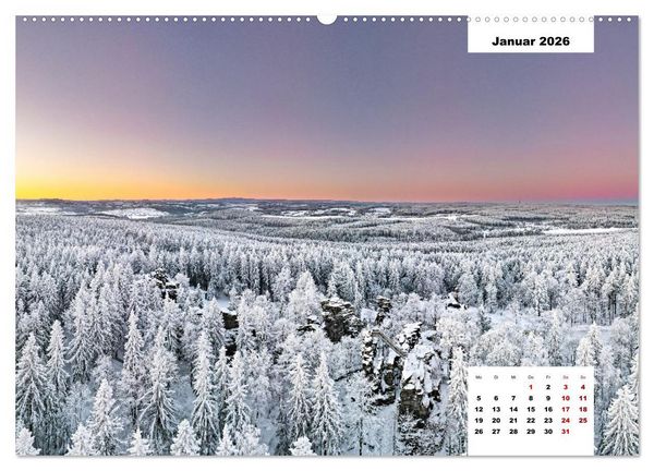 Produktbild: Unser Erzgebirge von oben (hochwertiger Premium Wandkalender 2026 DIN A2 quer), Kunstdruck in Hochglanz