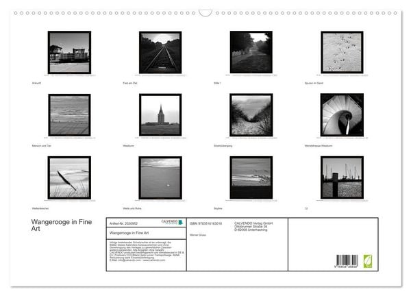 Produktbild: Wangerooge in Fine Art (Wandkalender 2026 DIN A2 quer), CALVENDO Monatskalender