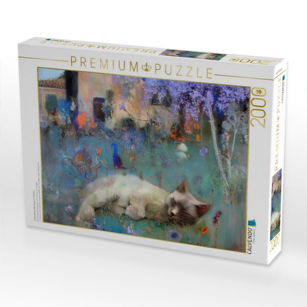Produktbild: CALVENDO Puzzle Schlummernde Katze im Garten | 2000 Teile Lege-Gr&ouml;&szlig;e 90x67cm Foto-Puzzle f&uuml;r gl&uuml;ckliche Stunden