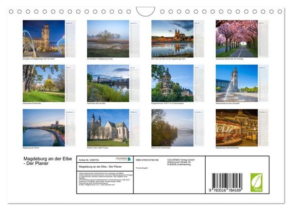 Produktbild: Magdeburg an der Elbe - Der Planer (Wandkalender 2027 DIN A4 quer), CALVENDO Monatskalender