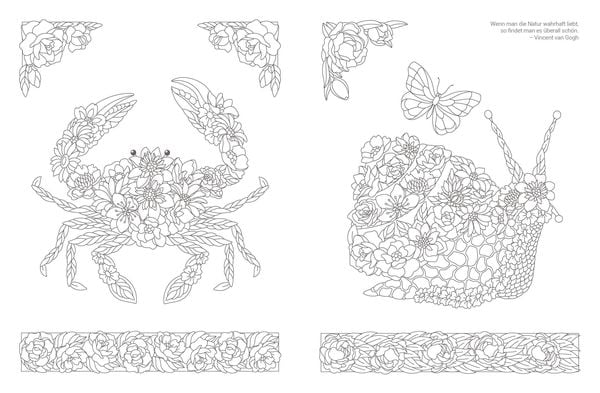 Produktbild: Inspiration Florale Tiere – 50 blumige Motive zum Ausmalen und Träumen
