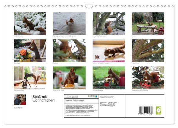 Produktbild: Spa&szlig; mit Eichh&ouml;rnchen! (Wandkalender 2027 DIN A3 quer), CALVENDO Monatskalender