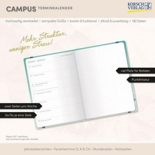 Produktbild: Terminkalender Campus Palmen 18 Monate 2027/2028