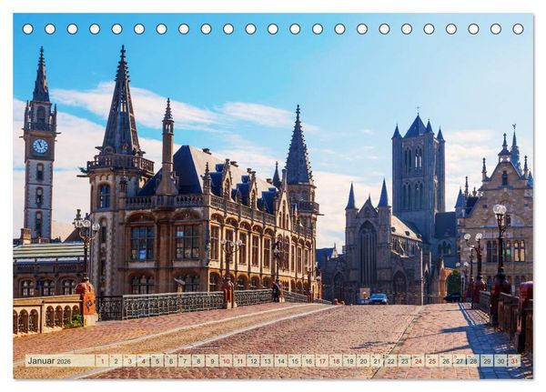Produktbild: Gent - die geschichtstr&auml;chtige Perle in Flandern (Tischkalender 2026 DIN A5 quer), CALVENDO Monatskalender
