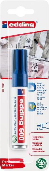 Produktbild: edding Permanentmarker 500 blau 2-7mm Blister