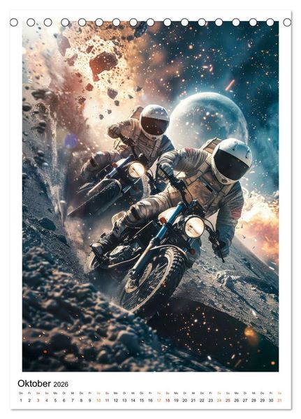Produktbild: Astronauten - viel los im All (Tischkalender 2026 DIN A5 hoch), CALVENDO Monatskalender
