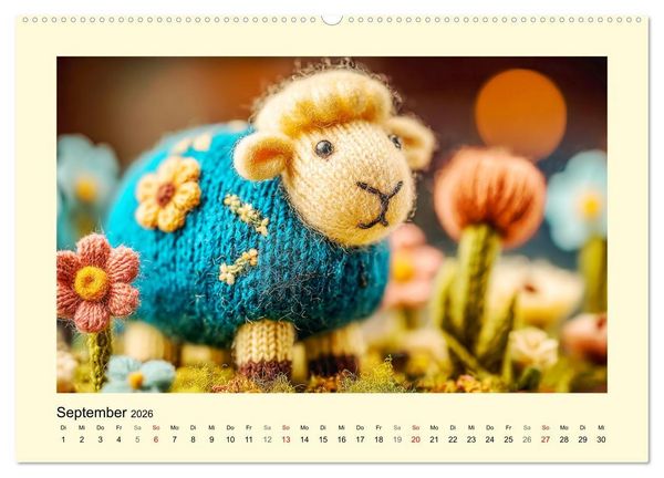 Produktbild: Flauschiger Bauernhof. Gestrickte Tierchen f&uuml;r Herz und Seele (hochwertiger Premium Wandkalender 2026 DIN A2 quer), Kunstdruck in Hochglanz