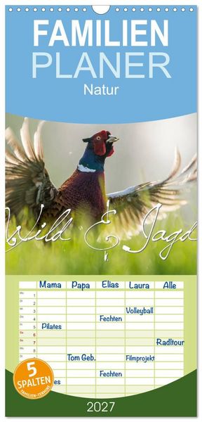 Produktbild: Familienplaner 2027 - Emotionale Momente: Wild und Jagd. mit 5 Spalten (Wandkalender, 21 x 45 cm) CALVENDO