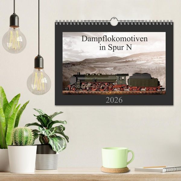 Produktbild: Dampflokomotiven in Spur N (Wandkalender 2026 DIN A4 quer), CALVENDO Monatskalender