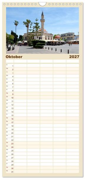 Produktbild: Familienplaner 2027 - Griechische Insel Kos mit 5 Spalten (Wandkalender, 21 x 45 cm) CALVENDO